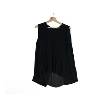 BCBGMaxAzria Top Womens Sz Medium Black Sleeveless Wrapped Lined Casual Pullover